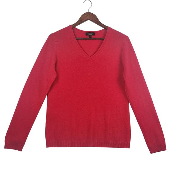 Cashmere by Charter Club Women's Red L/Slv V-Neck  Pullover Sweater - M EUC - Picture 1 of 13
